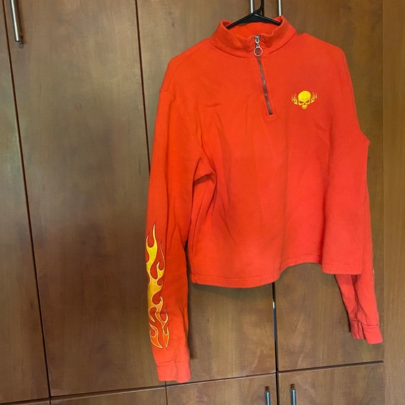Flame zip mock sweatshirt - Picture 1 of 3